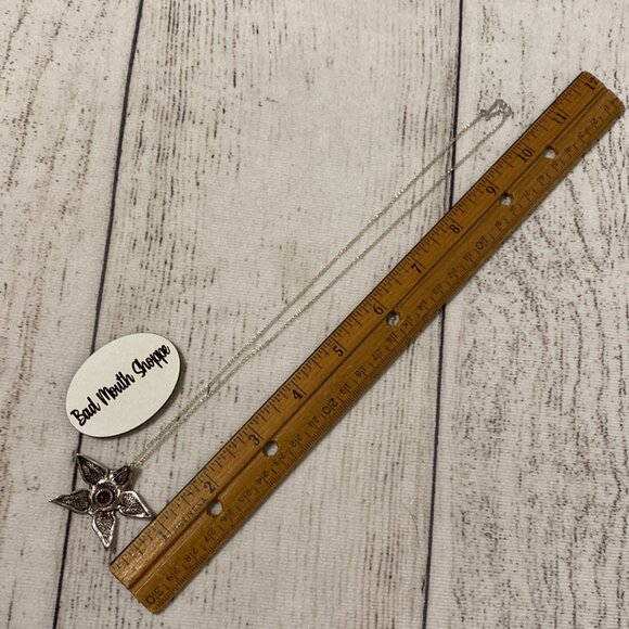 *Stranger Things Demogorgon Pink Rhodolite Garnet Sterling Silver Necklace - Picture 6 of 6